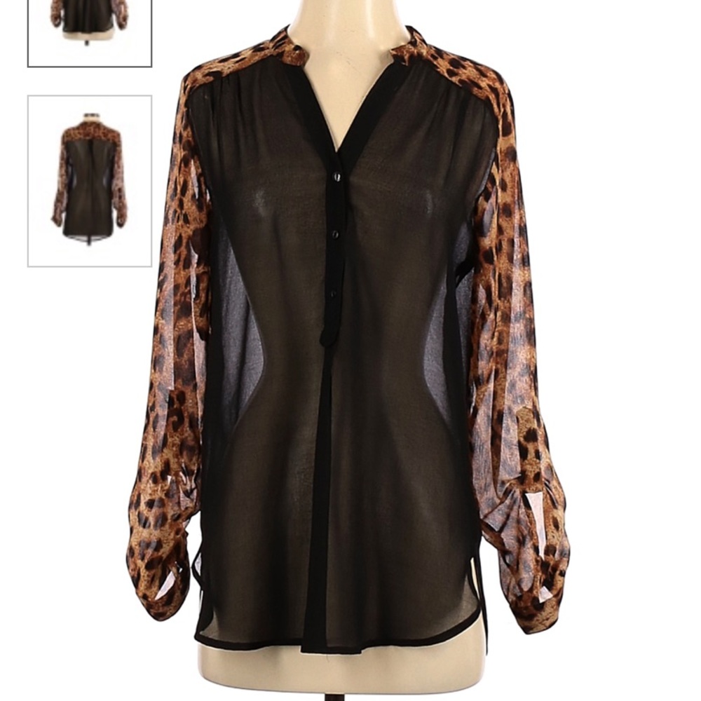 NEW Romeo & Juliet Couture Sheer Tunic with Animal Print